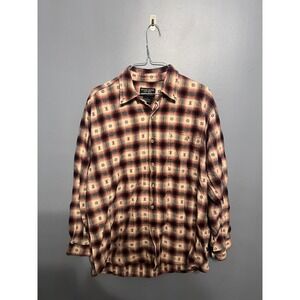 Moose Creek Men's Western Aztec Flannel Button Down SZ LG Grunge Vintage Shacket